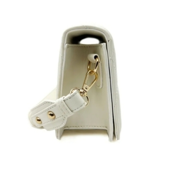Valentino Orlandi NWT White Quilted Crossbody V Logo Gold Hardware - Picture 8 of 8